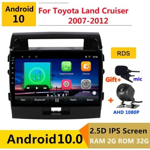 Android 10.0 car radio auto stereo for Toyota land cruiser 2007 2009 2010 2012 navigation GPS DVD Multimedia Player