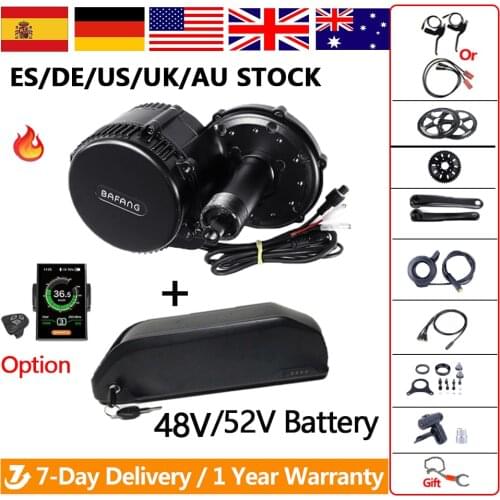 48V 750W 1000W BBS02B BBSHD Brushless Bafang 500W Mid Drive Electric Motor Kit with48V 13AH 17.5Ah Li-ion down tube EbikeBattery