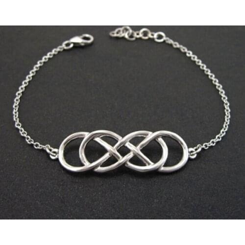 Revenge Emily Thorne tone Double 8 Infinity Charms Bracelets,2015 Summer Style Double Infinity Knot Women Bracelet