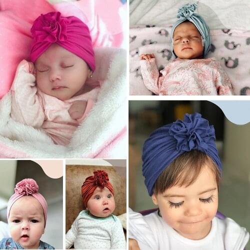 Spring And Autumn Children Girls Fashion Head Bandanas Pleated Cotton Baby Turban Hat Hair Accessories