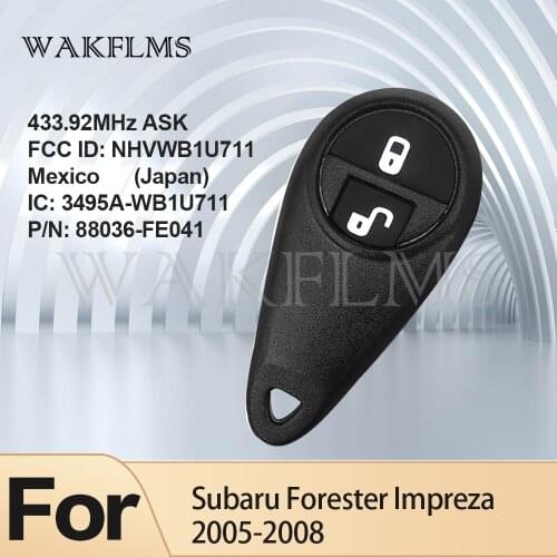 For Subaru Forester 2005 2006 2007 2008 433MHz Remote Car Key Fob NHVWB1U711 Japan 88036-FE041