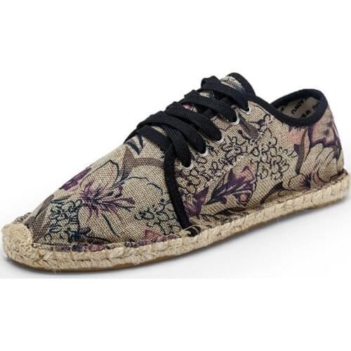 Mens Shoes Lace Up Espadrilles Men 2019 Summer Canvas Hemp Rope Shoes Men Breathable Mens Footwear Zapatos Hombre N3-81