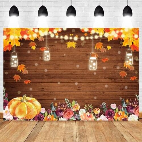 Yeele Autumn Baby Birthday Backdrop Wood Board Glitter Flowers Portrait Party Background Photography Photo Studio Photographic