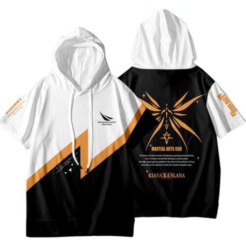 Anime Honkai Impact 3rd 3D Print Oversized T Shirt Summer Short Sleeve Hooded T-shirt Funny Tshirt Harajuku Tops Cosplay Costume