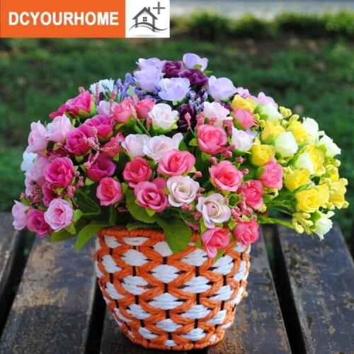 Artificial rose Xiaomei Lei Rose fake flower Home Decoration Flower arrangement (20 flowers/bunch)