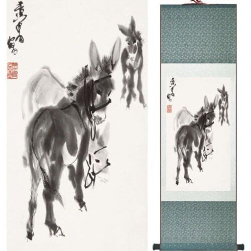 Donkey art painting ink painting traditional Chinese Art Painting Home Office Decoration donkey picture LTW2017121503