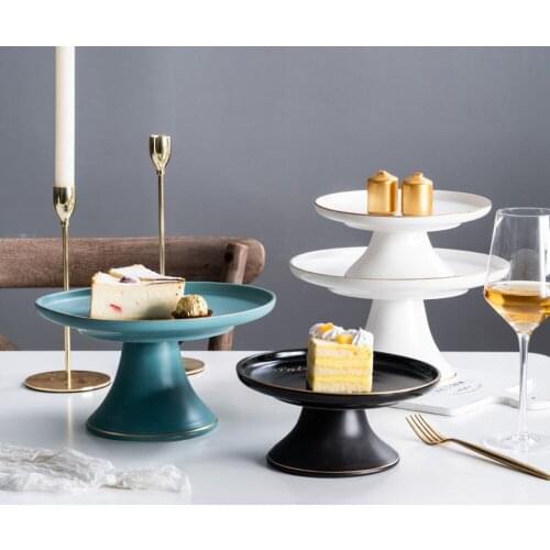 Phnom Penh Ceramic Tall Tray Creative Home Plate Fruit Room Be Dried Fruit Snack Plate Nordic Afternoon Tea Utensils Table