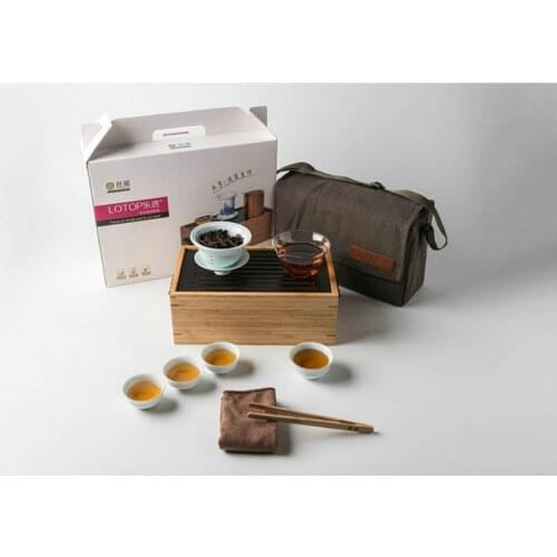 "King Tea Mall" Portable Tea Sets with Bamboo Tea Ware Box for Chinese Gongfu Chadao, Teasets, Teatools, Teaware Gifts