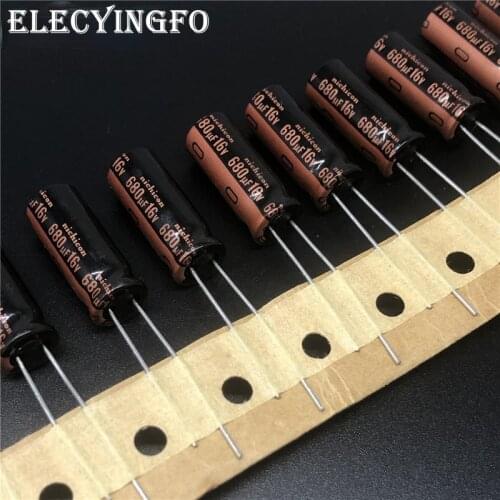 5pcs/50pcs 680uF 16V680UF NICHICON HN Series Ultra Low Impedance 8x20mm 16V680uF Motherboard Capacitor