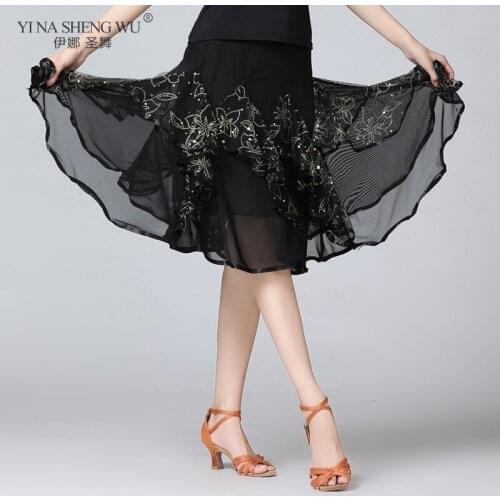Belly Dance Costume Short 360 Degree Skirt Ballroom Ladies Waltz Modern Standard Tango Dancewear Outfits Performance Dance Skirt