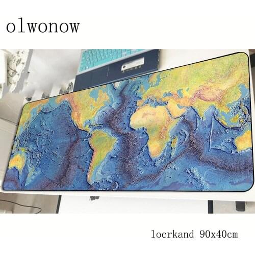 Map of the ocean floor mousepad 90x40cm big gaming mouse pad gamer mat world game computer desk padmouse keyboard play mats
