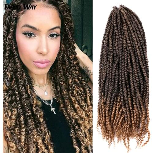 Trend Way18/22inch Long Ombre Braids Crotchet Braid Fluffy Braiding For Women Pre Twisted Passion Twist Synthetic Twist Crochet