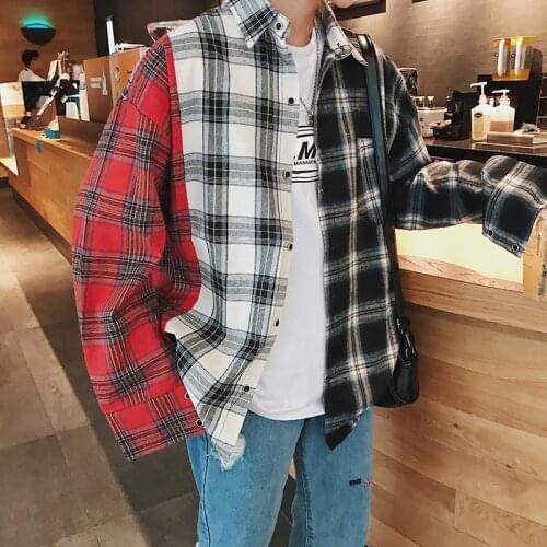 Male Black Designer Cotton Shirt Men Patchwork Black Shirt Long Sleeve 2021 Mens Japanese Streetwear Hip Hop Shirts