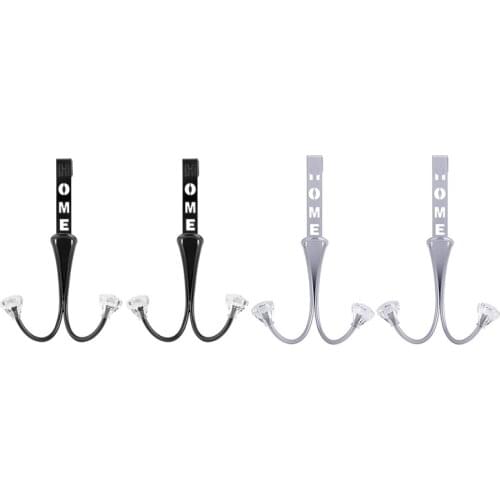 Over the Door Double Hanger Hooks -2 Pack Metal Twin Hooks Organizer for Hanging Clothes, Coats, Hats, Robes