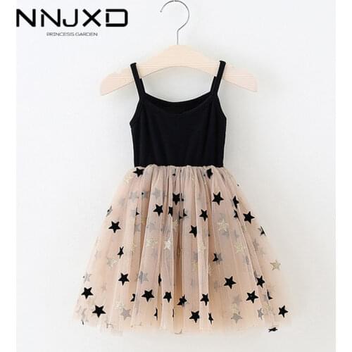3-8 Years Summer Girls Clothes Kids Dresses For Girls Casual Wear Bling Star Sling Dress Baby Girl Party Children Clothing