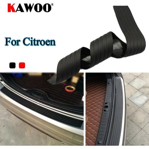 KAWOO For Citroen C3 C4 C5 DS4 Picasso Jumper Nemo C-Quatre Rubber Rear Guard Bumper Protect Trim Cover Sill Mat Pad Car Styling