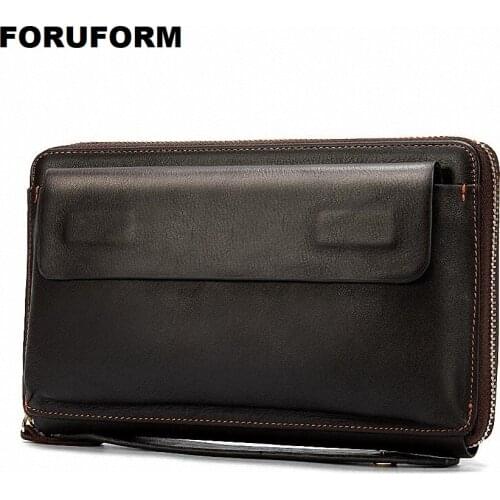 2019 Luxury Male Leather Purse Mens Clutch Wallets Handy Bags Business Carteras Mujer Wallet Men Classic Business Clutch ZH-135