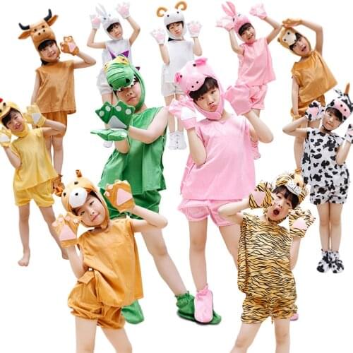 Christmas Halloween Boy Girls Kids Child Cartoon Animal Costume Cosplay Props Fancy Dressed Up Tiger Lion Elephant Rabbit Frog