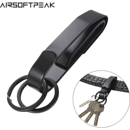 Stainless Steel Detachable Keychain Waist Belt Clip Buckle Hanging Extreme Duty Key Ring Holder Outdoor Anti-lost EDC Tool