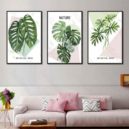 Nordic Home Decoration Fresh Green Plant Pattern Painted Living Room Mural Bedroom Corridor Porch Dining Room Hanging Painting