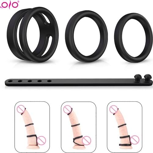 OLO Penis Rings Cock Rings Penis Sleeve Penis Trainer Delay Ejaculation High Elasticity Time Lasting Sex Toys for Men