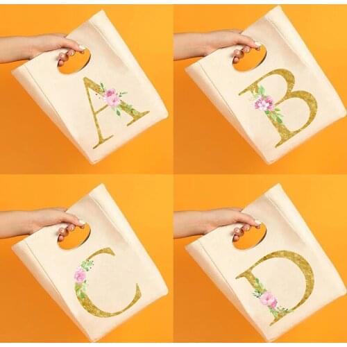Letter Printed Fresh Cooler Lunch Bags Portable Insulated Thermal Bento Box Totes Travel Vacation Picnic Food Storage Pouch Bag