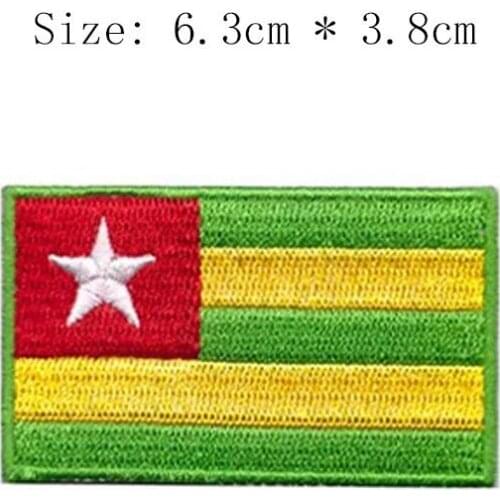 Togo embroidery flag Wholesale price Lome city iron on sew on full stitches german left chest badges for clothes badge military