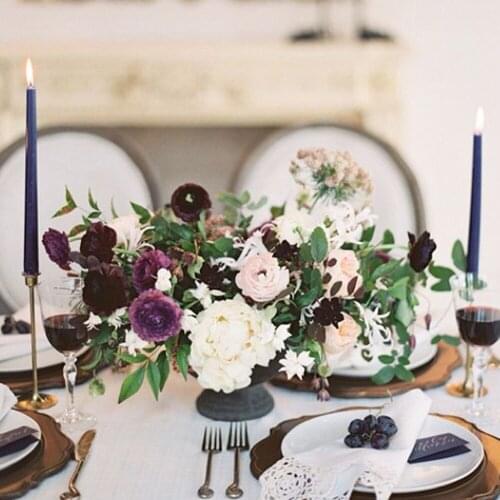 High quality smokeless candle stick without fragrance Candlelight Dinner candle wedding home decoration Purple Stick Candles 4pc