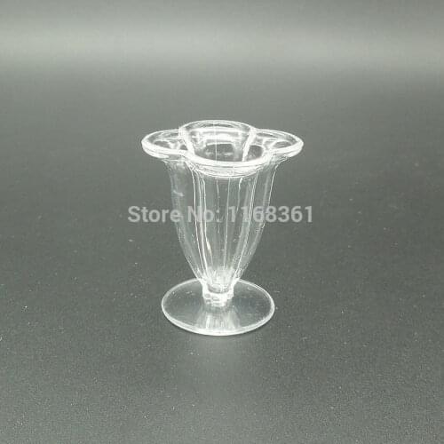 1pcs/lot Clear four square goblet cup imitation PVC Plastic glass 37mm Artificial Parfait Cups Miniature Food Deco Part A012-1