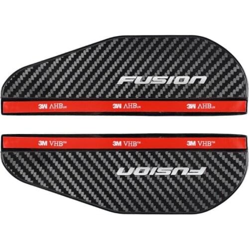 2pcs carbon Car Rearview Mirror Rainproof Eyebrow Cover flexible PVC rain blade rain cover for FORD FUSION