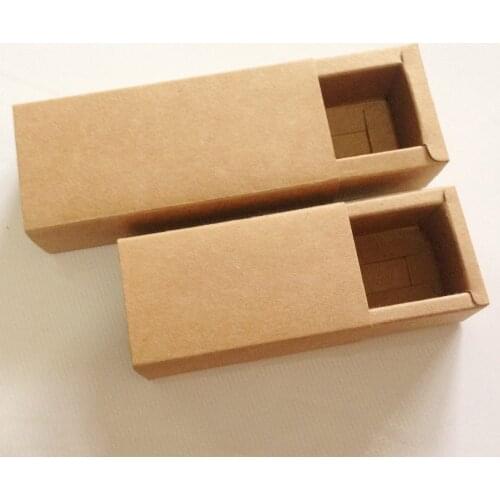 20Pcs/Lot Brown Kraft Paper Cardboard Jewelry Drawer Box For Packing Handmade Food Cake Candy Trinkets Cosmetic Fashion Necklace