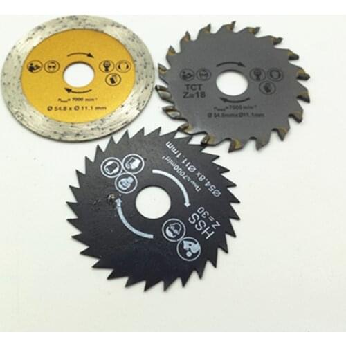 3pcs/pack Hot Sale! Circular Saw Blade 54.8mm HSS TCT Diamond Mini Saw Cutting Blades For wood,metal,granite