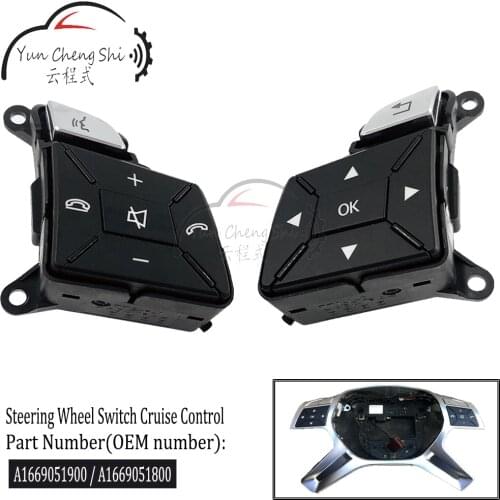 A1669051900 A1669051800 Multi-function steering wheel button with Bluetooth mobile phone volume control switch For Mercedes Benz