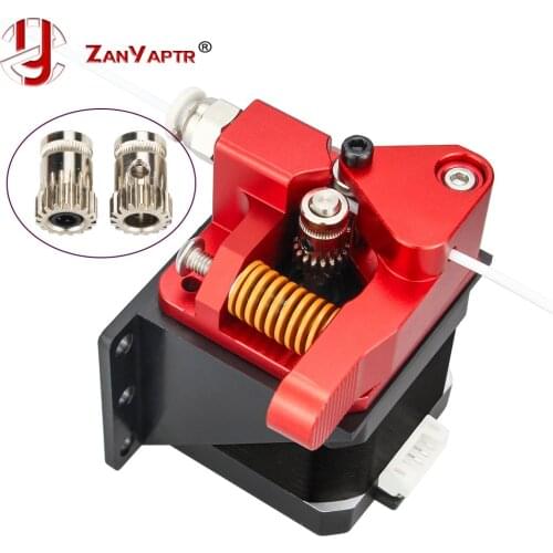 Aluminum Upgrade Dual Gear Mk8 Extruder for Extruder CR10 CR-10S PRO RepRap 1.75mm 3D Parts Drive Feed double pulley