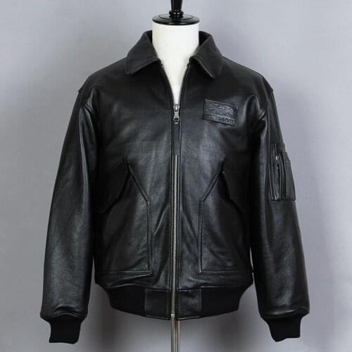 AVIREX FLY Fashion Air Force Flight Jacket Genuine Leather Jacket Men Cowskin Bomber Jacket A2 Casual Motorcycle Leather Coat