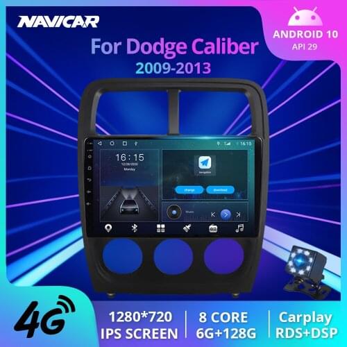 NAVICAR 2Din Android10.0 Car Radio For Dodge Caliber 2009-2013 GPS Navigation Stereo Receiver Auto Radio DSP Car Receiver IGO