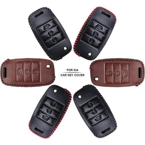 Car Accessories Key Cover Case For KIA RIO 3 4 X line Cerato Ceed Picanto Sorento Hand-woven Smoky Grey Metal Keyring Keychain