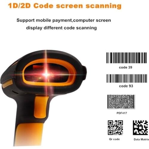 Wireless Bluetooth Barcode Scanner IP68 Rugged 1D laser barcode 2D QR code Reader portable scanner for Android IOS Windows