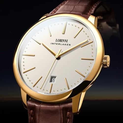 Lobinni Seagull ST18 Men mechanical Watch Luxury Brand Men Wrist Watch Clock Business relogio masculino Classic 50M Waterproof
