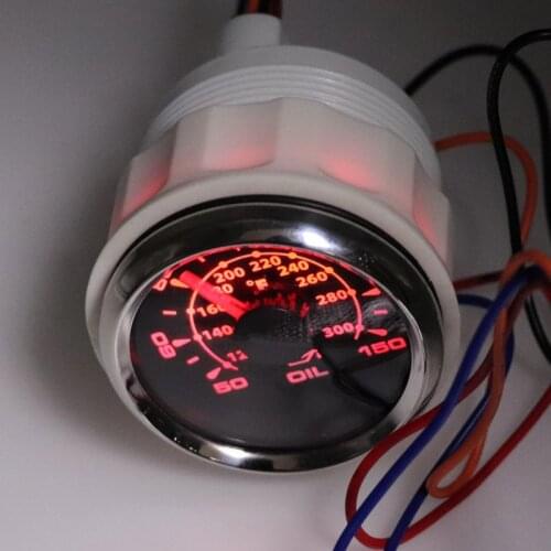52mm Digital Oil Temperature Gauge Display With Temp Sensor Fitting Kit DC 12V with 8 color light