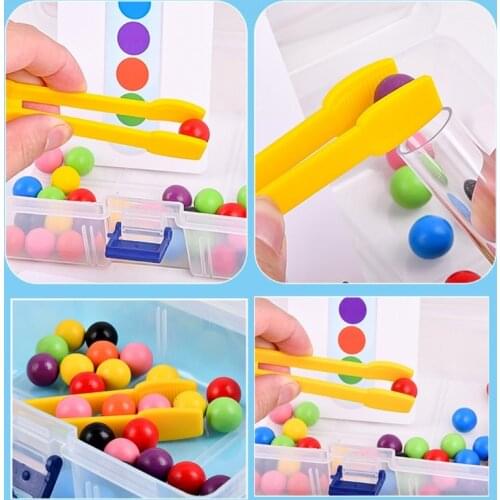 1Set Wooden Play Set Game Toddler Montessori Educational Clip Ball Test Tube Toy Early Learning Jigsaw Toy Teaching Aid