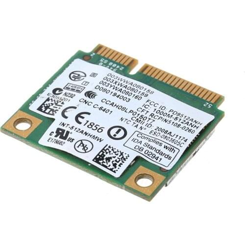 300Mbps Dual Band Wireless Card for Intel Wifi 5100 512AN_HMW Mini PCI-e Wlan Network Card 2.4G/5Ghz 802.11 a/g/n for Laptops