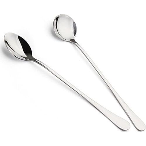 FANCITY Stainless steel creative long handle spoon cute stirring spoon Korea ice spoon ice cream spoon ice cream spoon