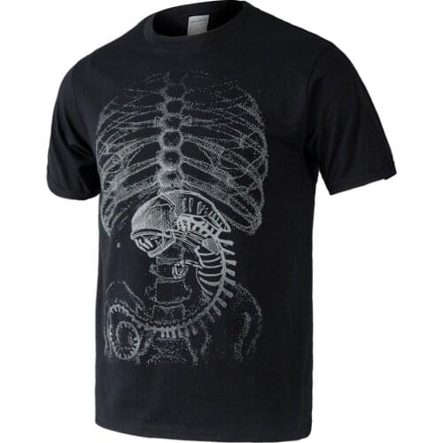 Alien Vs Predator T Shirt Alien Evolution T-shirt Adult Mens Summer O-Neck Cotton Design Black Shirt Funny Tops Tees