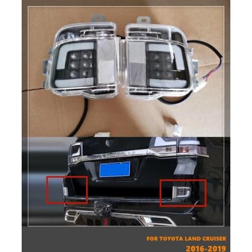 Good Quality 2 pcs Bumper Tail Light Car LED Rear Fog Lamp Warning Light Fit For Toyota Land Cruiser FJ200 LC200 2016-2019