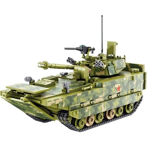 Military Army WW2 ZBD-05 Amphibious Infantry Fighting Vehicle Tank Soldiers MOC Weapon Building Blocks Bricks Classic Model Toys