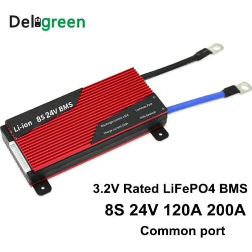 Deligreen 8S 120A 150A 200A 250A 24V PCM/PCB/BMS for 3.2V LiFePO4 battery pack 18650 Lithion Li-ion with balance function