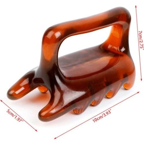 Natural Beeswax Guasha Jade Edge Body Massager Crystal Energy Stone Scraper for Blood Circulation Health