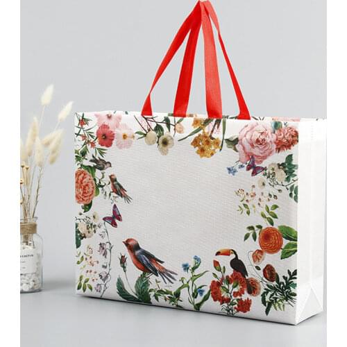 New Fashion Laser Shopping Bag Foldable Dragonfly Flowers Eco Bag Large Reusable Storage Bag Tote Waterproof Fabric Non-woven