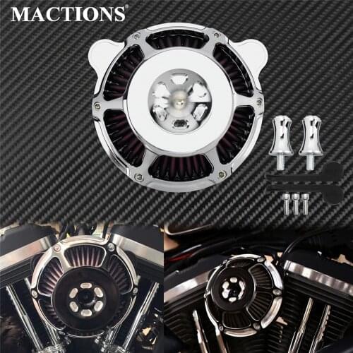 Motorcycle CNC Air Filter Intake Cleaner Chrome Aluminum For Harley Touring Sportster Dyna Softail XL Street Glide Road King